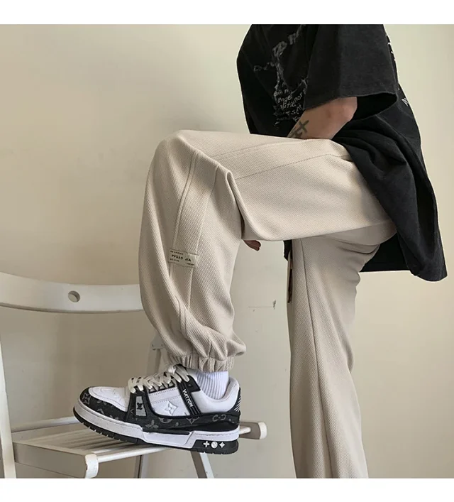 Men's Spring Autumn Waffle Casual Pants Detail