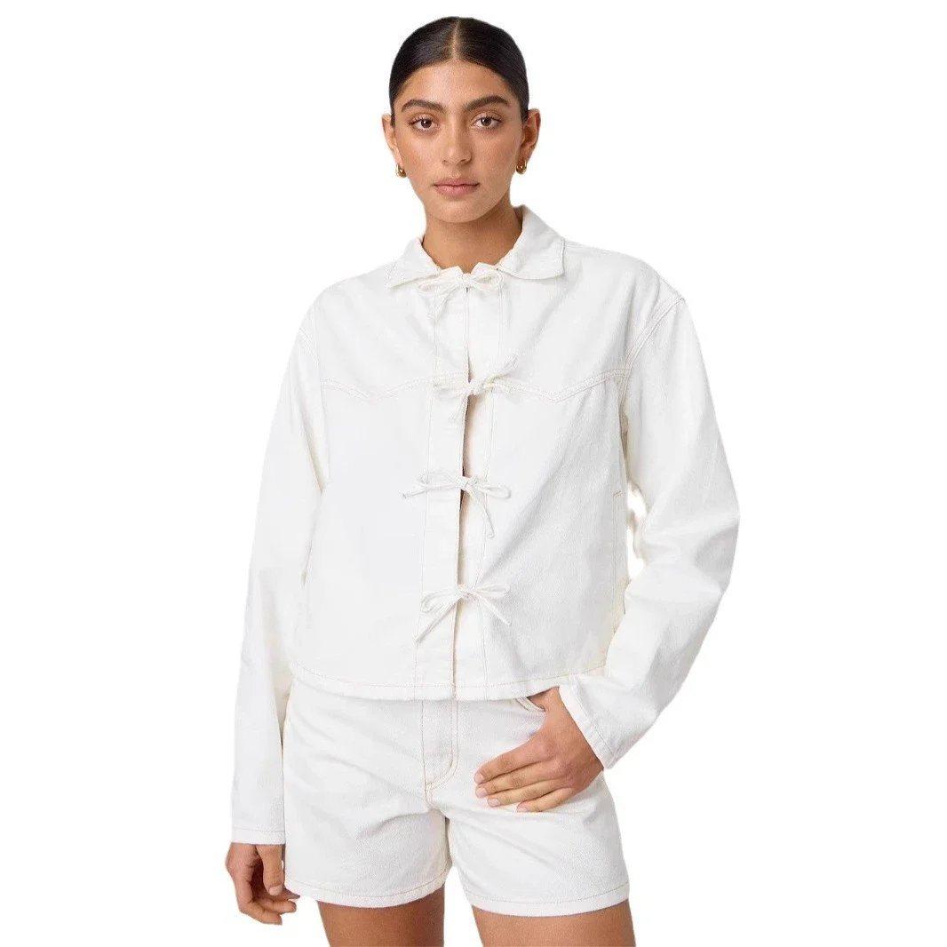 Factory Direct: Loose Casual Tie Denim Jacket (Women)