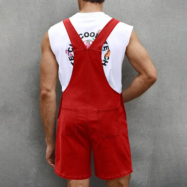 2025 Spring/Summer Men's Euro Luxury Denim Shortalls Detail