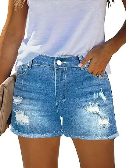 High-Waisted Denim Shorts 2025 Detail