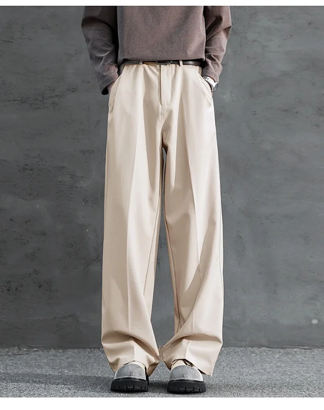Dark Gray Straight 3 - Needle Trousers for Men Detail