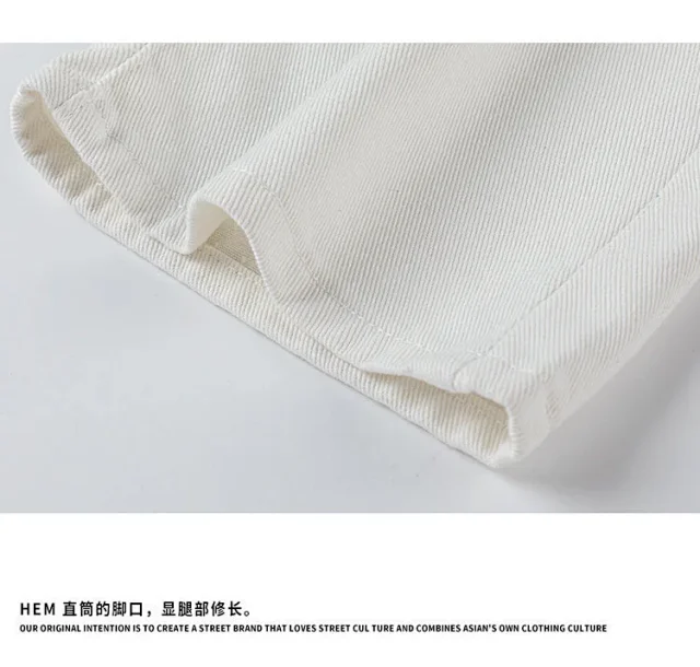 American Retro Washed White Jeans Detail
