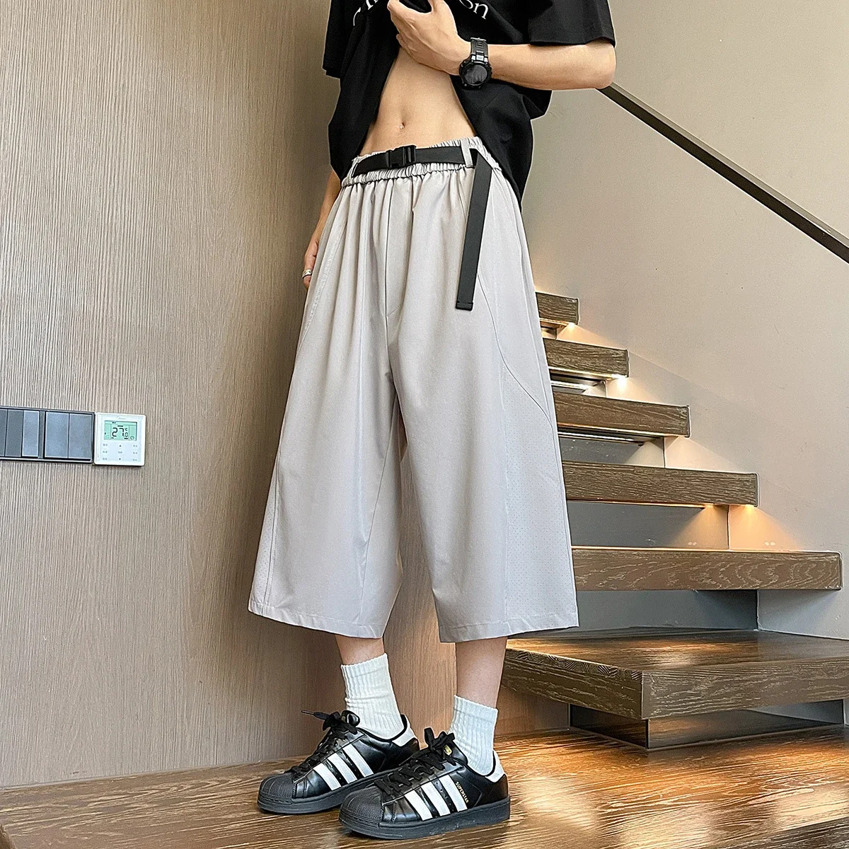 Men's Summer Mesh Pants with Belt