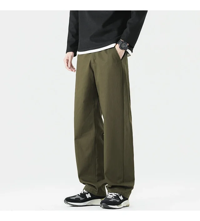Autumn Men's Retro Japanese Straight Cargo Pants Detail