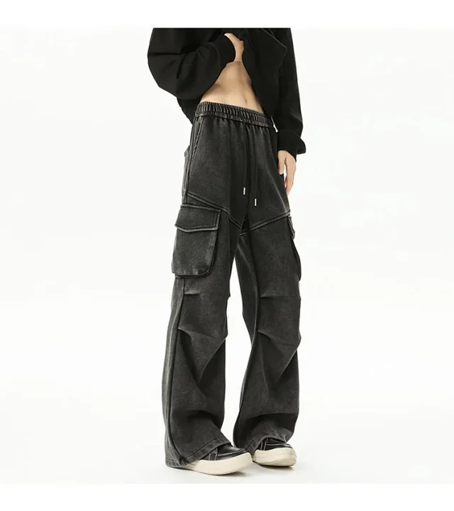 190 Tall Men's Long Loose Straight Sweatpants Detail