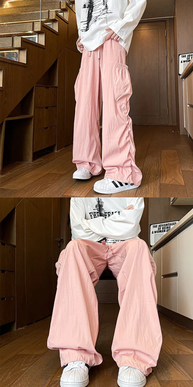 Unisex Parachute Cargo Pants Detail