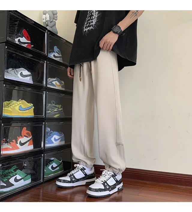 Men's Spring Autumn Waffle Casual Pants Detail