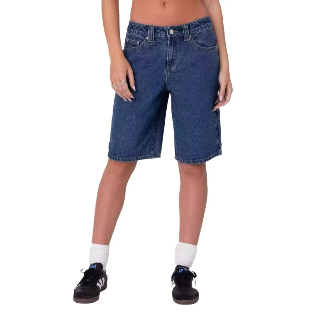 Women's Loose Printed Denim Capris