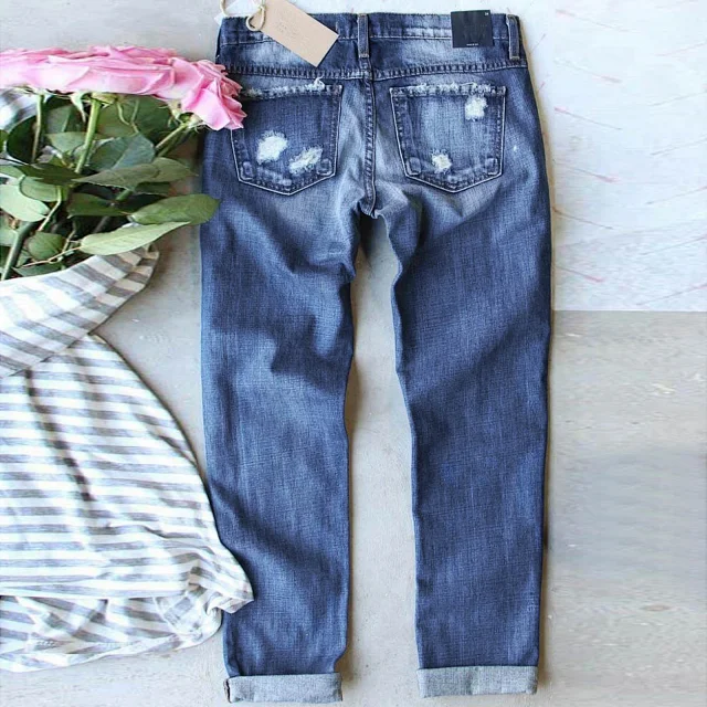 Fashion Slim Printed Denim Pants for Women Detail