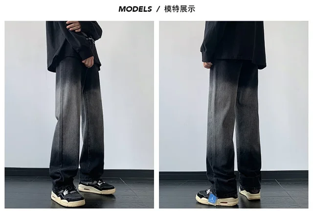 Men's Spring Gradient Straight Jeans Detail