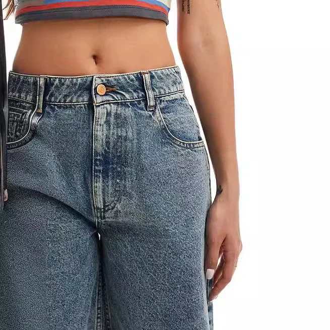 Loose Retro Denim Shorts for Ladies