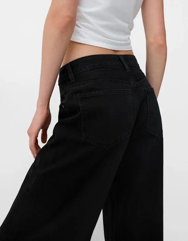 Vintage Loose High-Waist Wide-Leg Pants for Women Detail