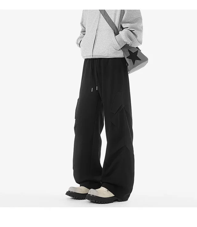 American Heavyweight Grey Pleated Sweatpants Detail