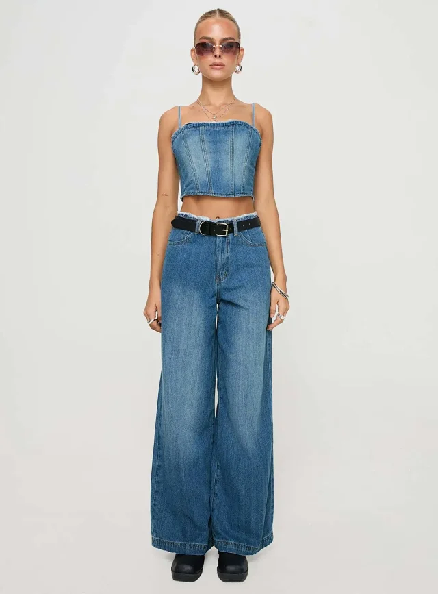 Euro - Amer Retro Wide - Leg Jeans Detail