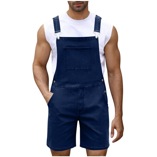 2025 Spring/Summer Men's Euro Luxury Denim Shortalls Detail