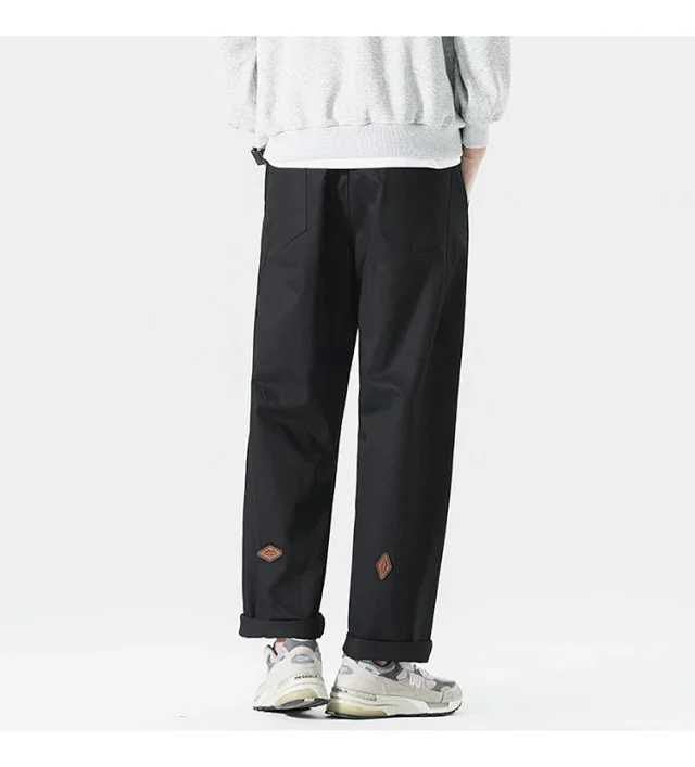 Autumn Men's Retro Japanese Straight Cargo Pants Detail