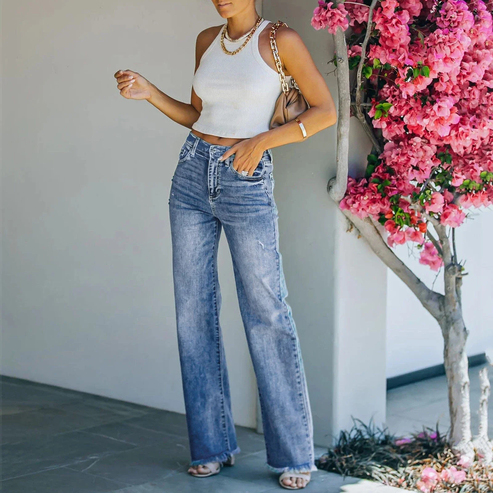 Retro Loose Denim Pants for Women