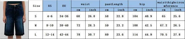 TUME Retro Loose High-waist Denim Capris for Women Detail
