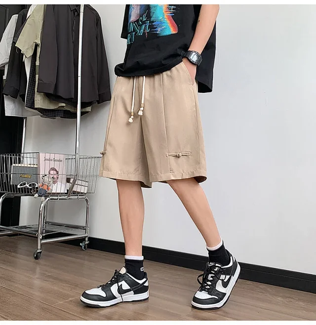 Vintage Men's Chinese Button Shorts Detail