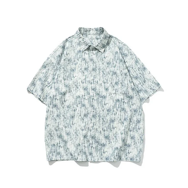 Tie-Dye Short-Sleeve Shirt Set for Men Detail