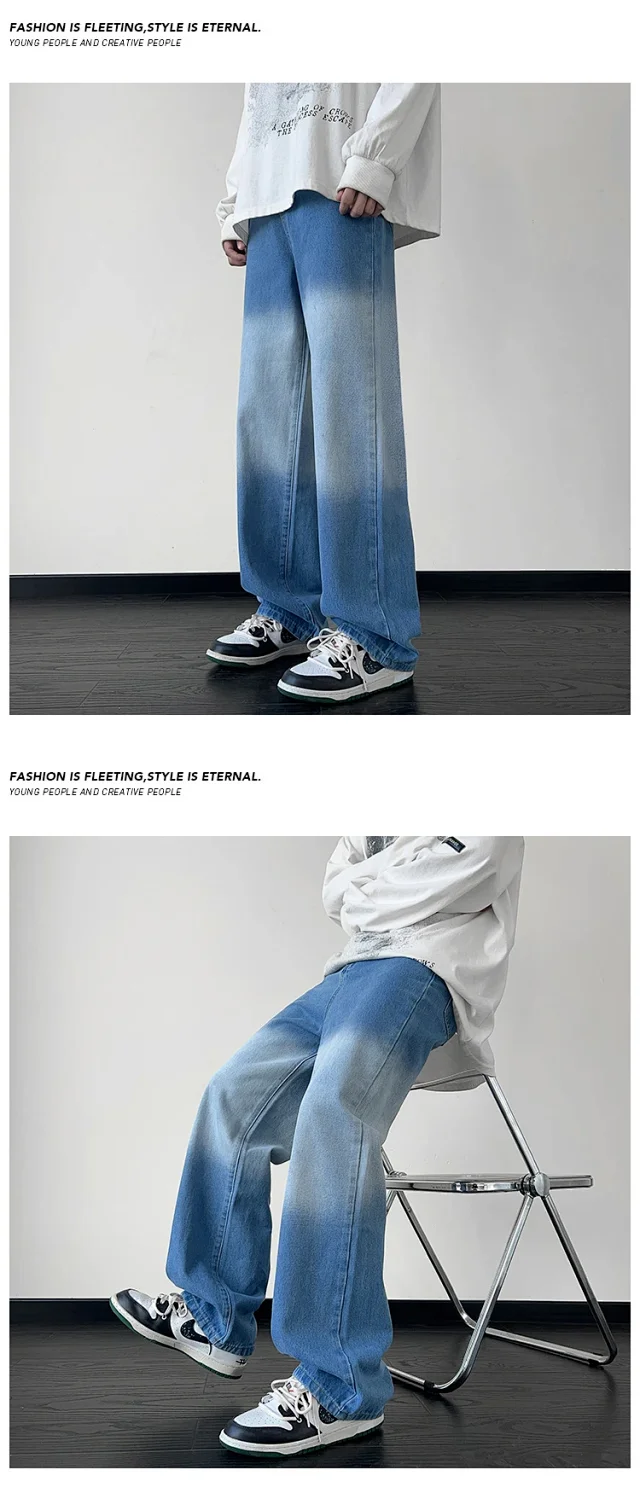 Men's Spring Gradient Straight Jeans Detail