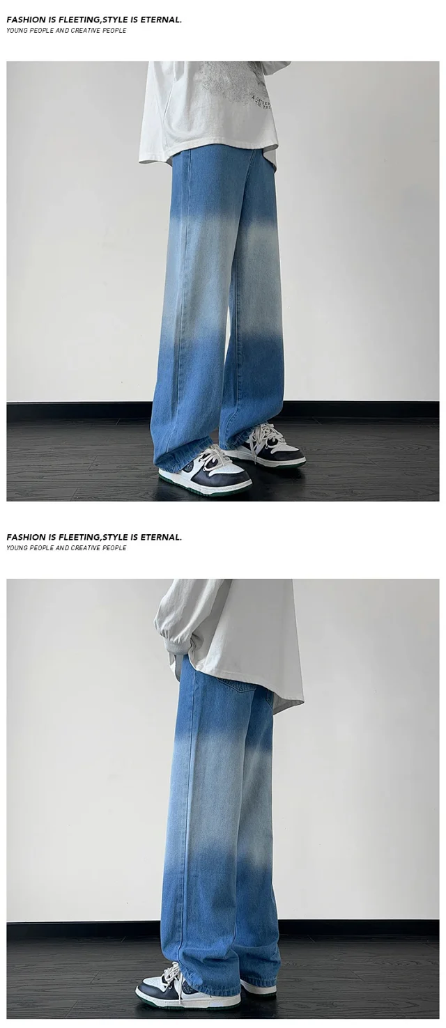 Men's Spring Gradient Straight Jeans Detail
