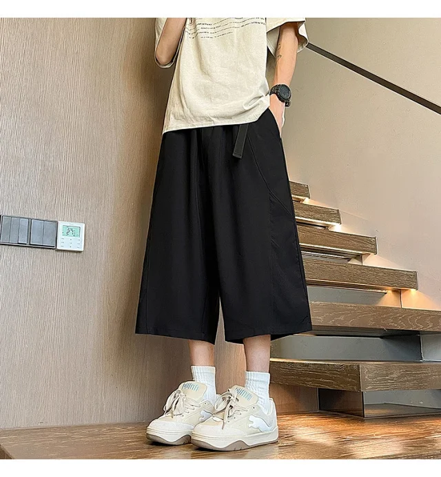 Men's Summer Mesh Pants with Belt Detail