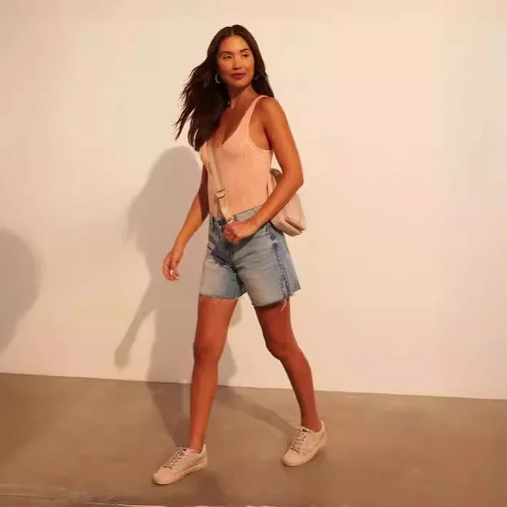 H&M Women's Denim Shorts with Raw Hem