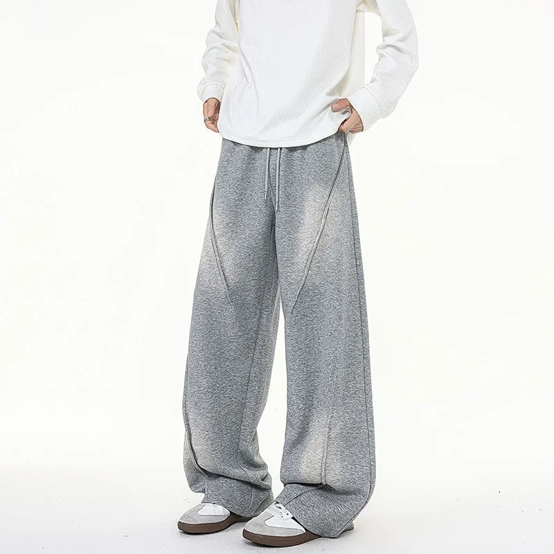 190 Tall Men's Long Washed Distressed Casual Pants