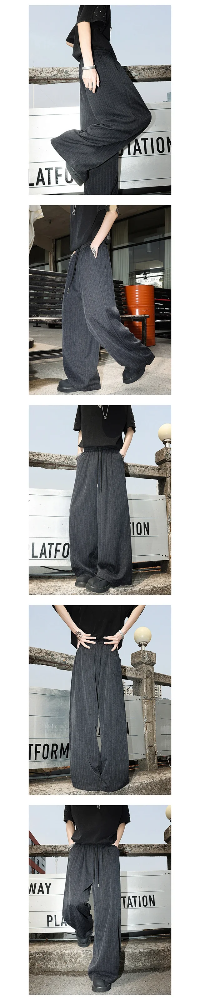 Cleanfit Men's Summer Stripe Ice Silk Trousers Detail