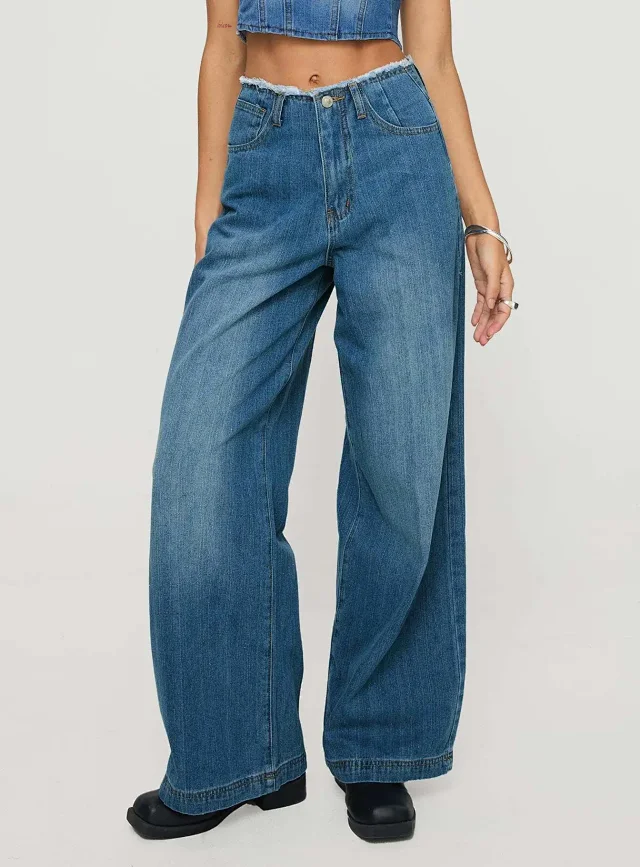 Euro - Amer Retro Wide - Leg Jeans Detail