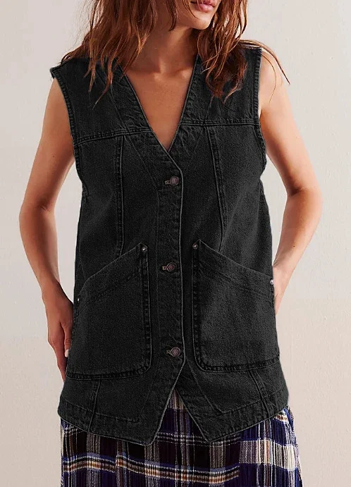 AliExpress Sleeveless Denim Vest for Women Detail