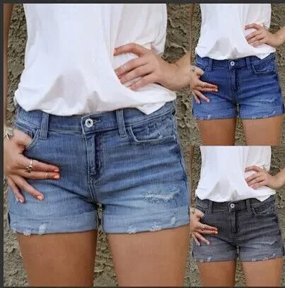AliExpress Bestseller: Elastic Slim Fit Ripped Fringe Denim Shorts for Women Detail