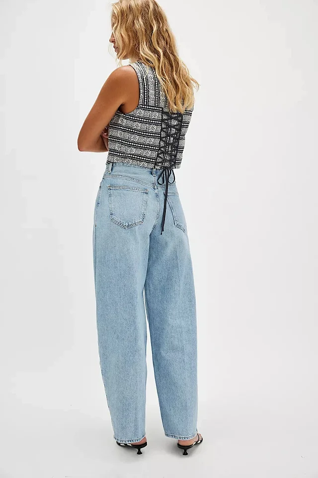 Women's Loose Straight Leg Jeans 2025 Detail