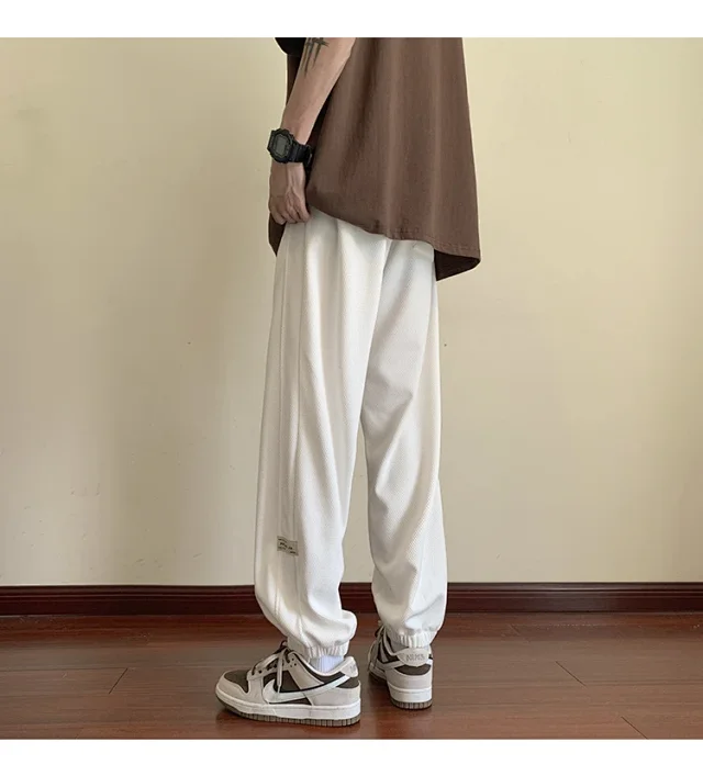Men's Spring Autumn Waffle Casual Pants Detail