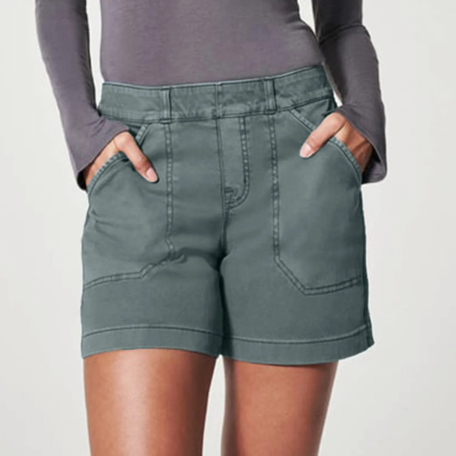 Retro Stretch Denim Shorts for Women