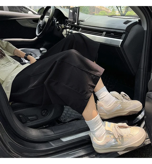 Men's Summer Mesh Pants with Belt Detail