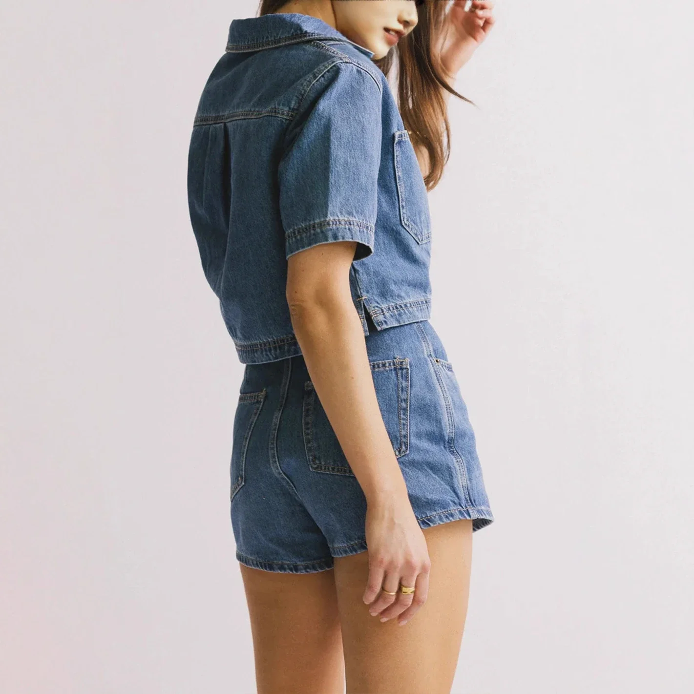 Amazon Western Denim Skirt & Pants Set