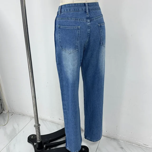 New Euro - American Women's Wide - leg Jeans Detail