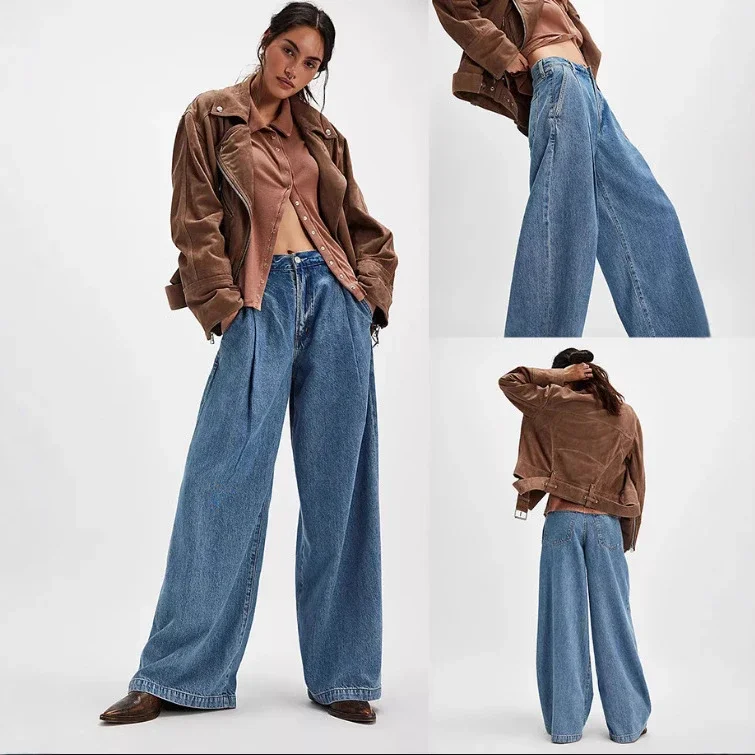 Factory Direct Sale Retro Wide-Leg Jeans