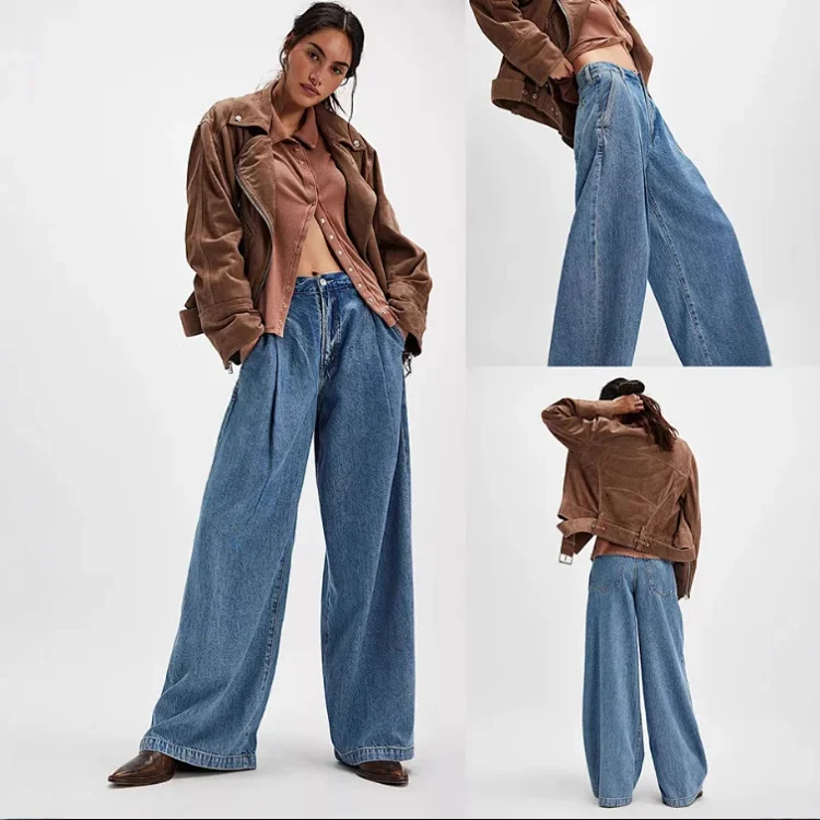 Factory Direct Sale Retro Wide-Leg Jeans