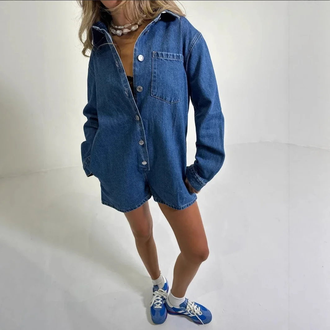 Vintage Plus-size Denim Shirt Jacket