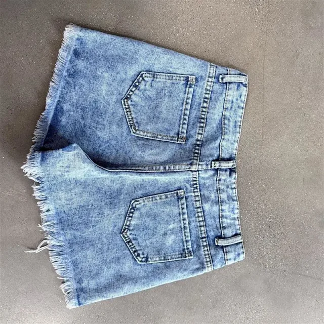 Snowflake Distressed Denim Shorts for Women Detail