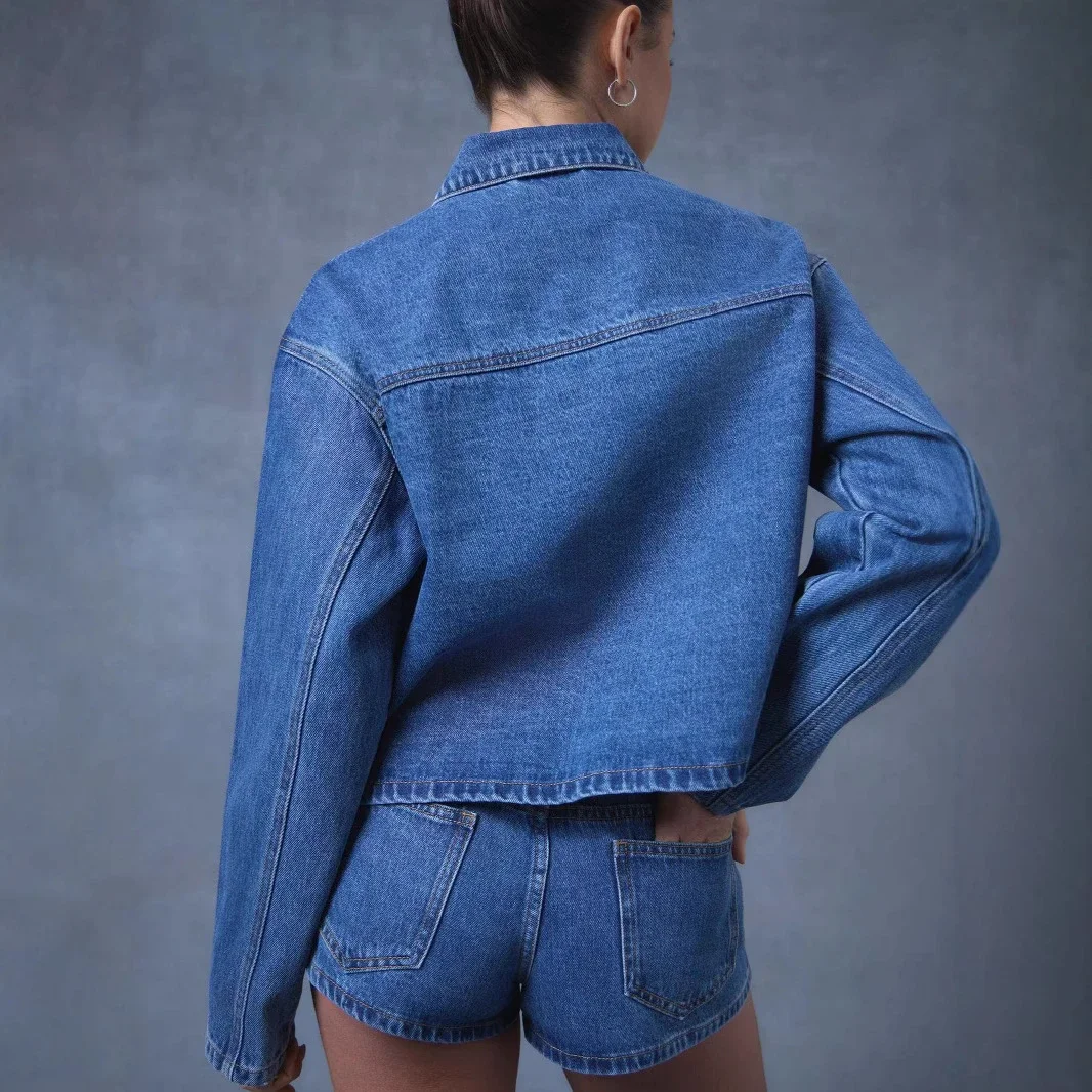 Factory Direct: Loose Casual Tie Denim Jacket (Women)