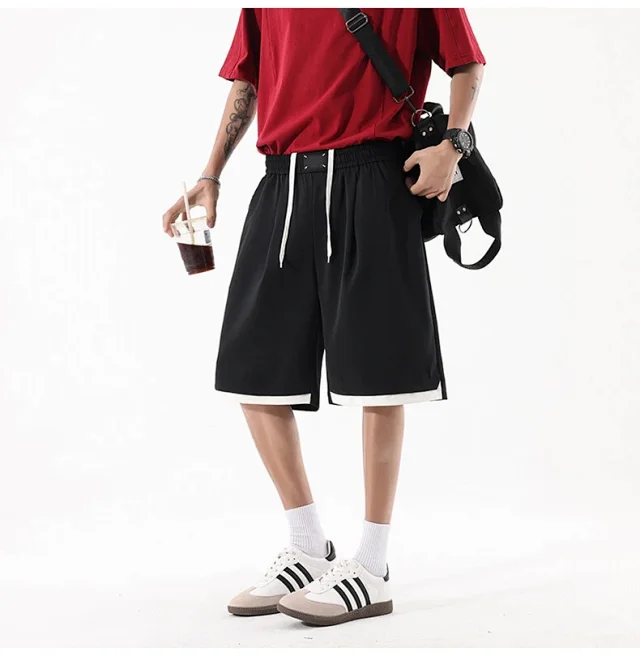 Men's Summer Cotton Loose Cargo Shorts Detail