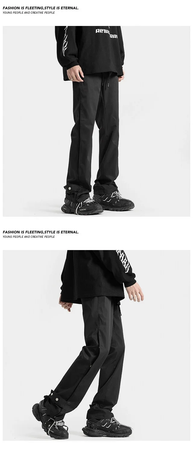 Oversize Men's Micro-flared Cargo Pants Detail