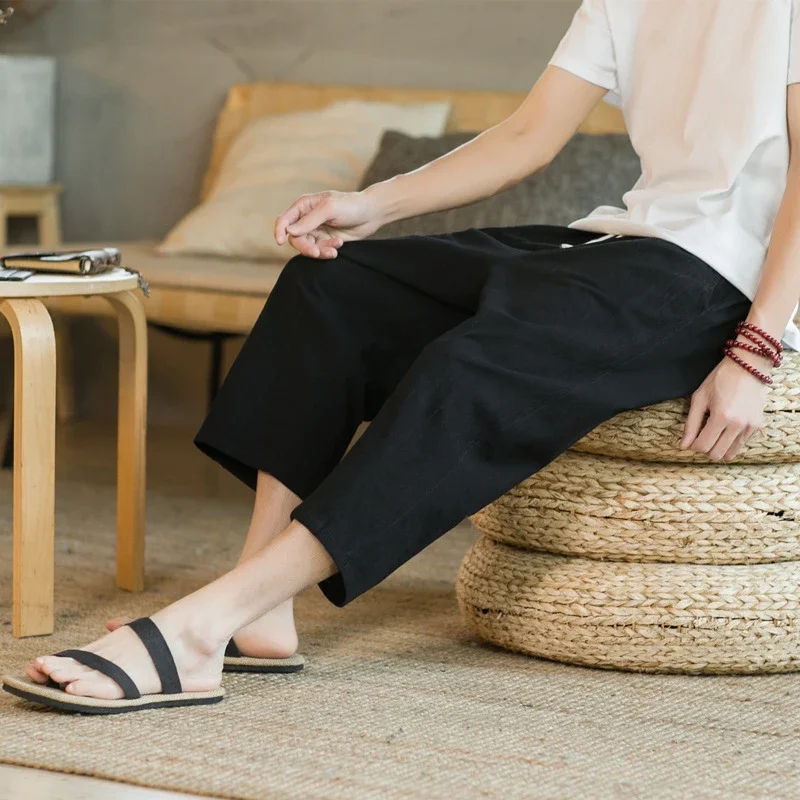 Summer Men's Linen Casual Capris