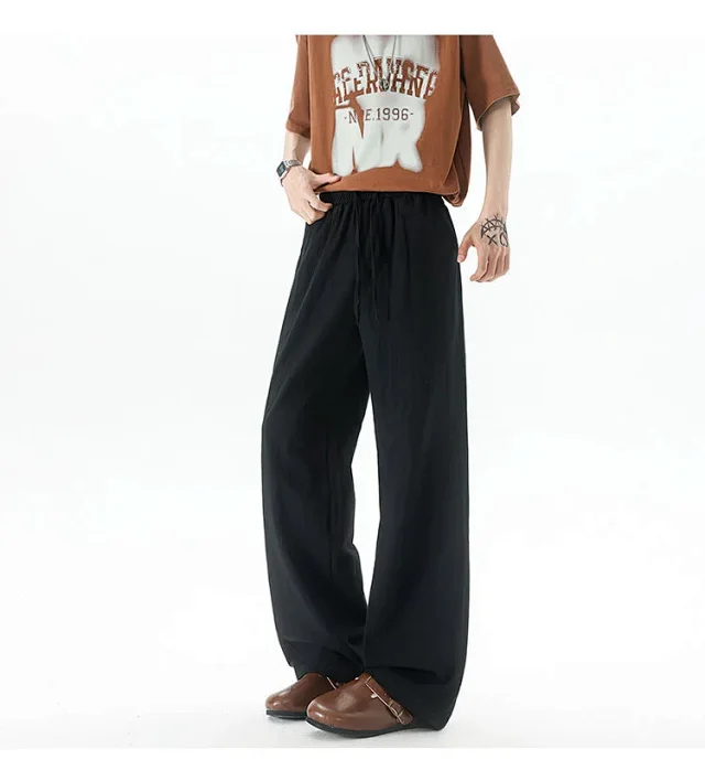 Men's Summer Linen-Cotton Loose Trousers (2m) Detail