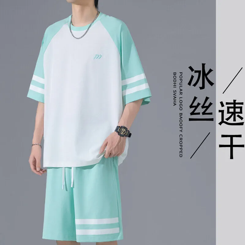 Men's Ice Silk Shorts Set