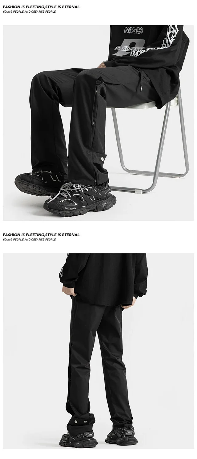 Oversize Men's Micro-flared Cargo Pants Detail